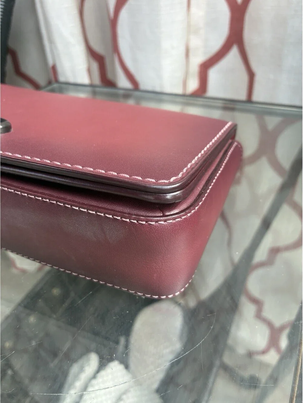 Coach 1941 Oxblood Dinky 24 37296 Glovetanned Leather Kisslock Crossbody